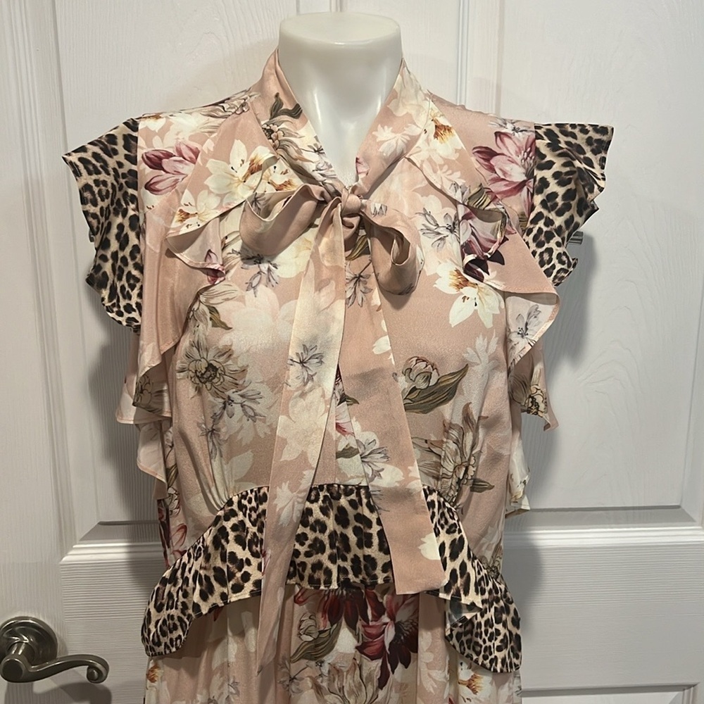 Kachel Anthropologie sedona sunrise silk floral animal print midi/maxi dress 14 - Picture 5 of 12